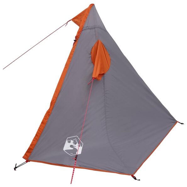 vidaXL 2-v-1 dažďový plášť s kapucňou Šedá a oranžová – Obrázok 7