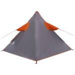 vidaXL 2-v-1 dažďový plášť s kapucňou Šedá a oranžová – Obrázok 8