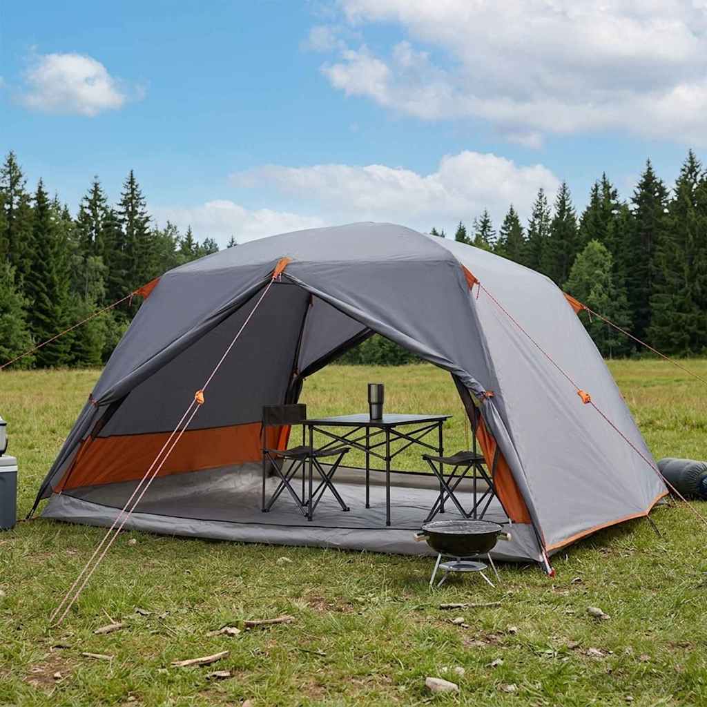 42017414_1.jpg vidaXL Stan na batohovanie Šedá a oranžová Pre 4 osoby – Obrázok 1