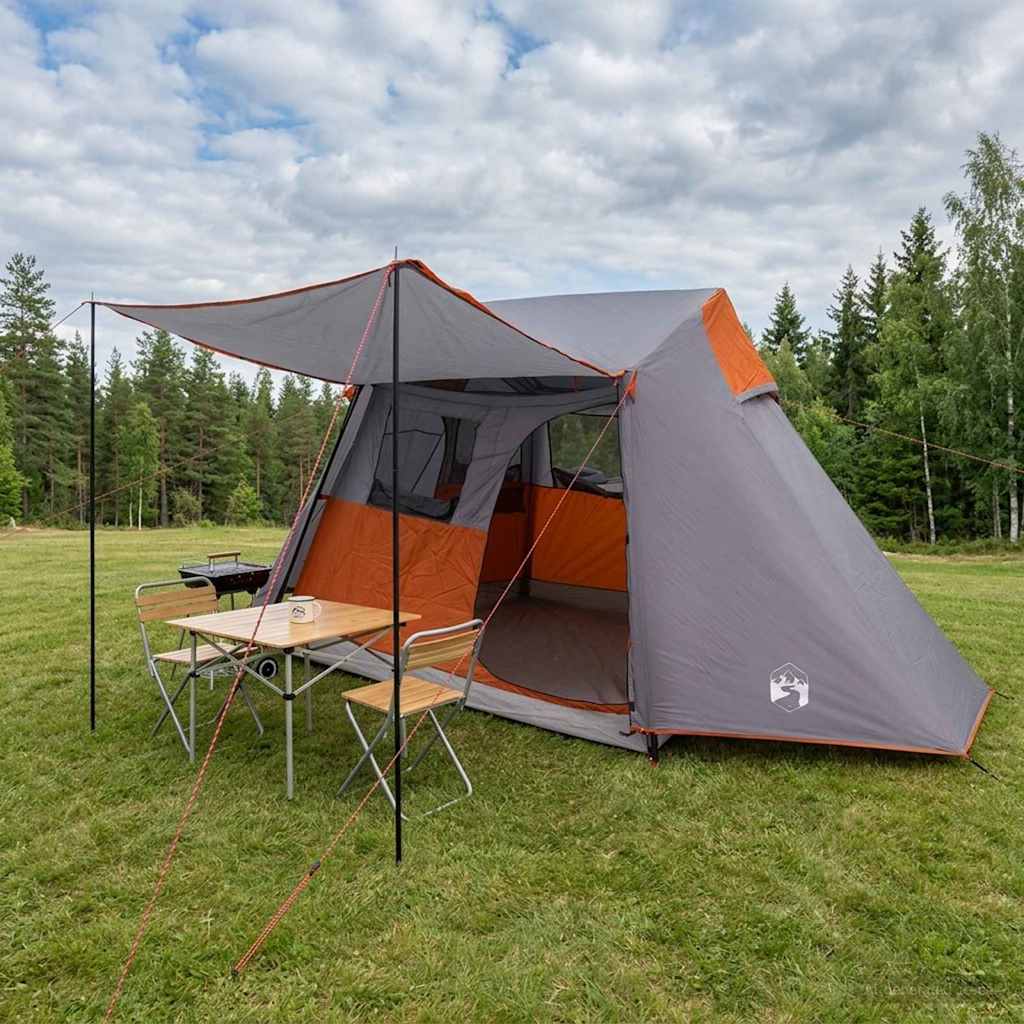 42017429_1.jpg vidaXL Tunelový stan Šedá a oranžová 475 x 220 x 192 cm – Obrázok 1