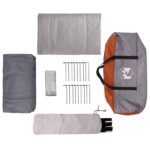 vidaXL Tunelový stan Šedá a oranžová 475 x 220 x 192 cm – Obrázok 8