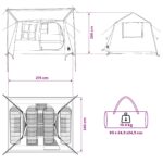 vidaXL Tunelový stan Zelená 275 x 240 x 200 cm – Obrázok 12
