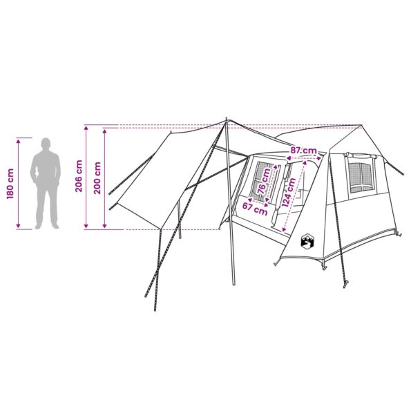 vidaXL Tunelový stan Zelená 275 x 240 x 200 cm – Obrázok 13