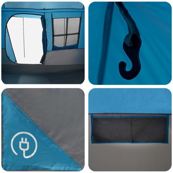 vidaXL Tunelový stan Modrá 275 x 240 x 200 cm – Obrázok 9