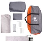 vidaXL Tunelový stan Šedá a oranžová 275 x 240 x 200 cm – Obrázok 8