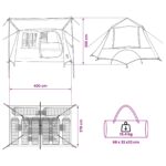 vidaXL Tunelový stan Zelená 400 x 278 x 182 cm – Obrázok 12