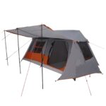 vidaXL Tunelový stan Šedá a oranžová 400 x 278 x 182 cm – Obrázok 2
