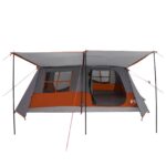 vidaXL Tunelový stan Šedá a oranžová 400 x 278 x 182 cm – Obrázok 4