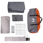 vidaXL Tunelový stan Šedá a oranžová 400 x 278 x 182 cm – Obrázok 8