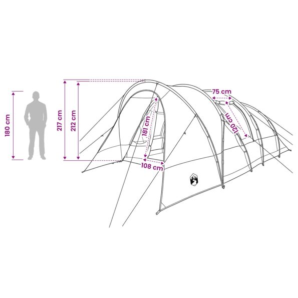 vidaXL Tunelový stan Zelená 560 x 395 x 212 cm – Obrázok 13