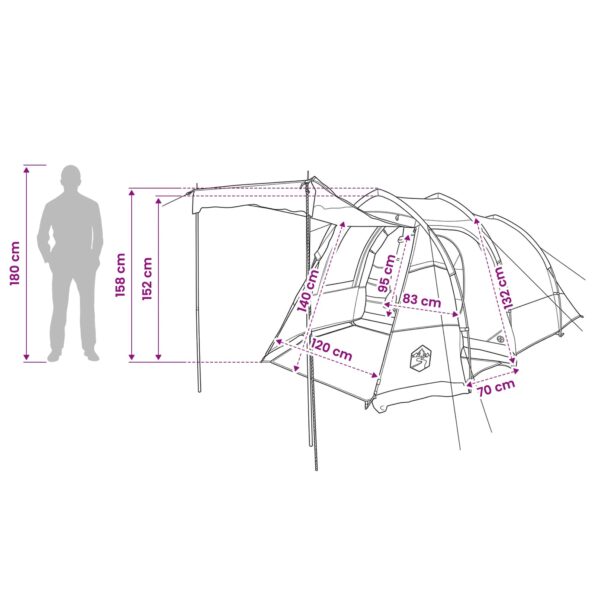 vidaXL Tunelový stan Zelená 390 x 215 x 152 cm – Obrázok 13