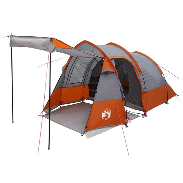 vidaXL Tunelový stan Šedá a oranžová 390 x 215 x 152 cm – Obrázok 2