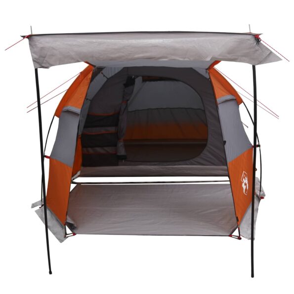 vidaXL Tunelový stan Šedá a oranžová 390 x 215 x 152 cm – Obrázok 4