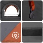 vidaXL Tunelový stan Šedá a oranžová 382 x 262 x 214 cm – Obrázok 10