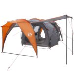 vidaXL Tunelový stan Šedá a oranžová 382 x 262 x 214 cm – Obrázok 2