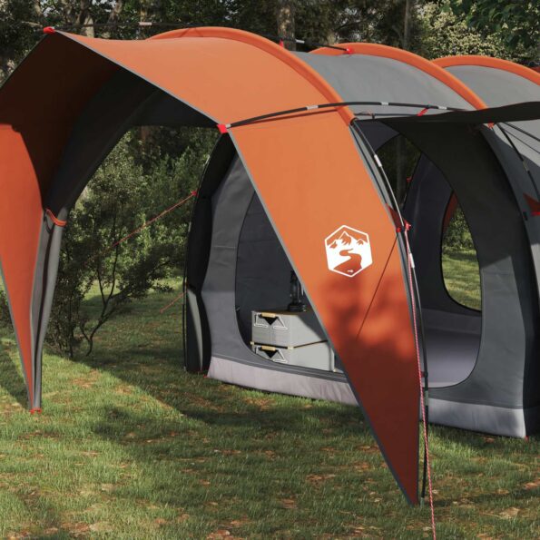 vidaXL Tunelový stan Šedá a oranžová 382 x 262 x 214 cm – Obrázok 3