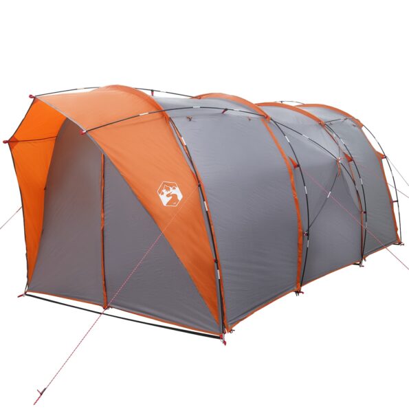 vidaXL Tunelový stan Šedá a oranžová 382 x 262 x 214 cm – Obrázok 4