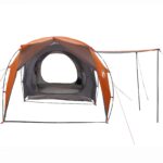 vidaXL Tunelový stan Šedá a oranžová 382 x 262 x 214 cm – Obrázok 5
