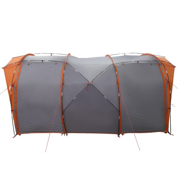 vidaXL Tunelový stan Šedá a oranžová 382 x 262 x 214 cm – Obrázok 7