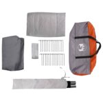 vidaXL Tunelový stan Šedá a oranžová 382 x 262 x 214 cm – Obrázok 9