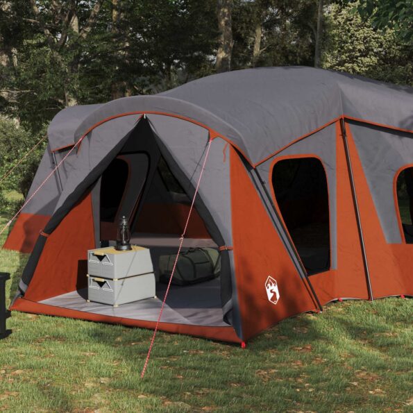 vidaXL Rodinný stan Šedá a oranžová 610 x 610 x 210 cm – Obrázok 3