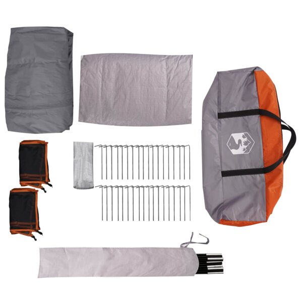 vidaXL Rodinný stan Šedá a oranžová 610 x 610 x 210 cm – Obrázok 9