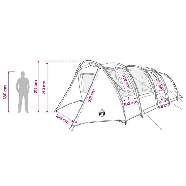 vidaXL Tunelový stan Zelená 675 x 392 x 210 cm – Obrázok 13