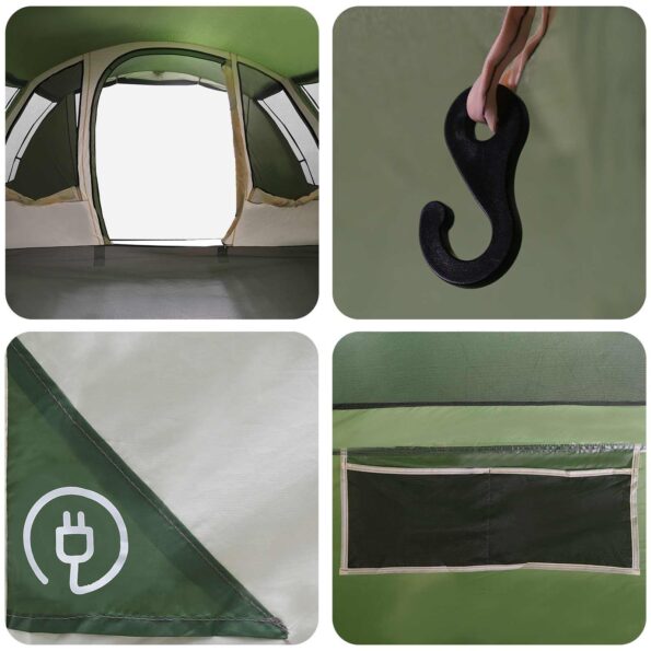 vidaXL Tunelový stan Zelená 675 x 392 x 210 cm – Obrázok 9
