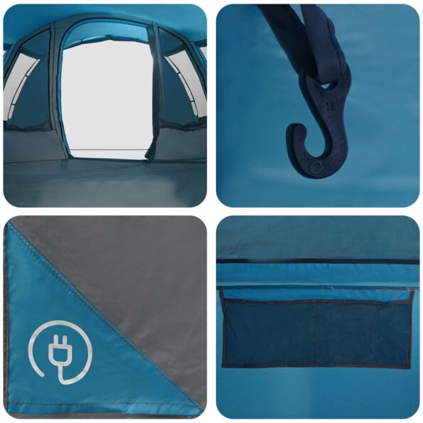 vidaXL Tunelový stan Modrá 675 x 392 x 210 cm – Obrázok 9