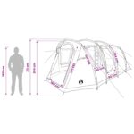 vidaXL Tunelový stan Zelená 505 x 330 x 204 cm – Obrázok 13