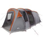 vidaXL Tunelový stan Šedá a oranžová 505 x 330 x 204 cm – Obrázok 2