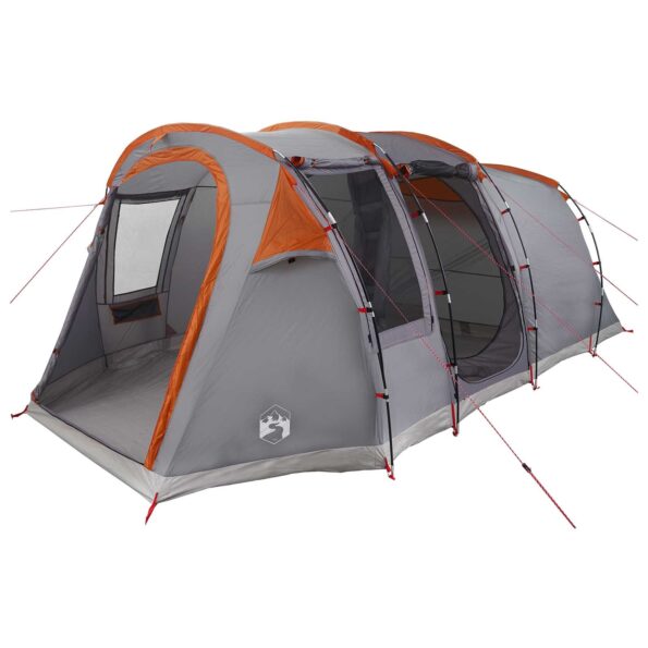 vidaXL Tunelový stan Šedá a oranžová 505 x 330 x 204 cm – Obrázok 2