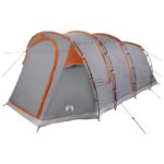 vidaXL Tunelový stan Šedá a oranžová 505 x 330 x 204 cm – Obrázok 3