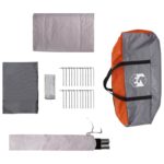 vidaXL Tunelový stan Šedá a oranžová 505 x 330 x 204 cm – Obrázok 8