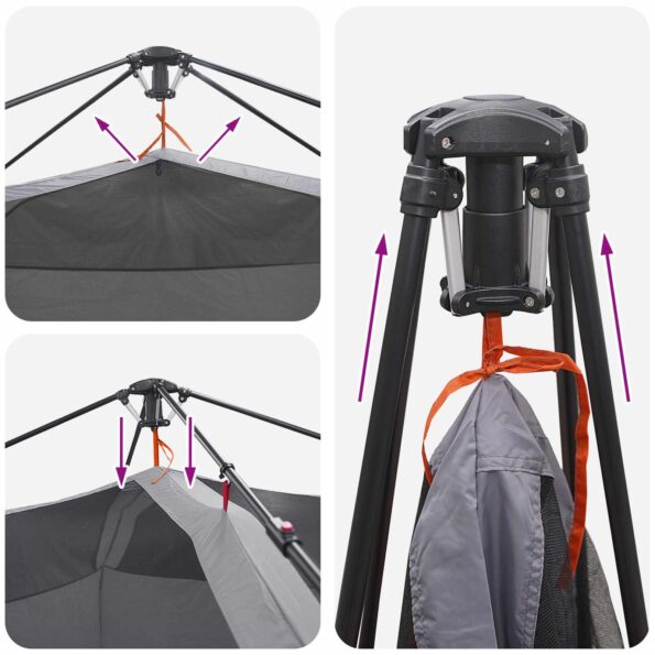 vidaXL Okamžitý stan Šedá a oranžová 340 x 280 x 190 cm – Obrázok 13