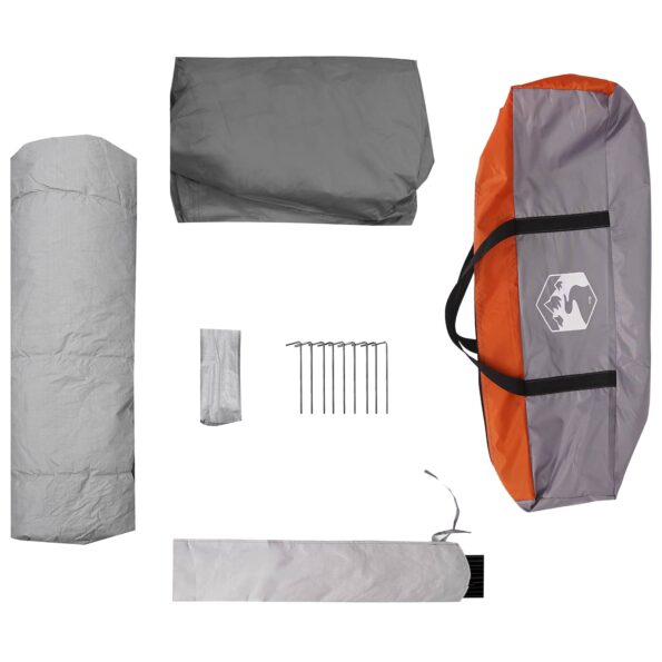 vidaXL Okamžitý stan Šedá a oranžová 340 x 280 x 190 cm – Obrázok 9