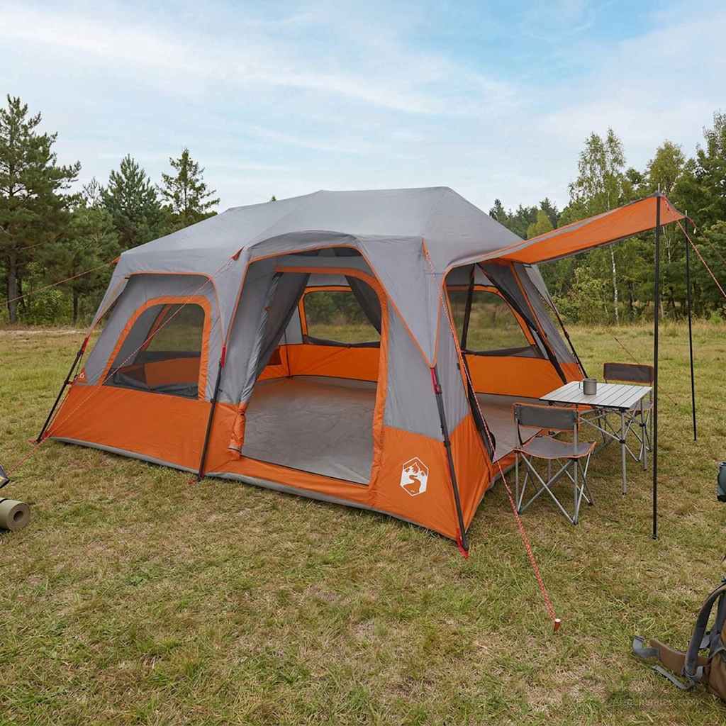 42017486_1.jpg vidaXL Okamžitý stan Šedá a oranžová Pre 8 osôb – Obrázok 1