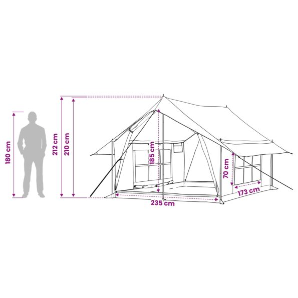 vidaXL Stan chata Armádna zelená 340 x 246 x 210 cm Polybavlna – Obrázok 13