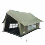 vidaXL Stan chata Armádna zelená 340 x 246 x 210 cm Polybavlna – Obrázok 2