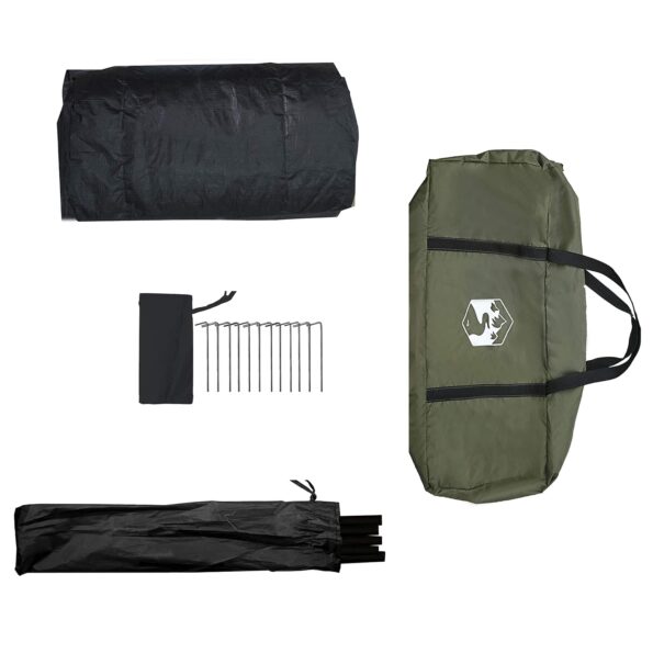 vidaXL Stan chata Armádna zelená 340 x 246 x 210 cm Polybavlna – Obrázok 8