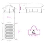 vidaXL Stan chata Hnedá 340 x 246 x 210 cm Polybavlna – Obrázok 12