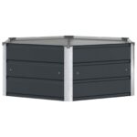 vidaXL Hrantík Antracit 129 x 129 x 45 cm Oceľ – Obrázok 2