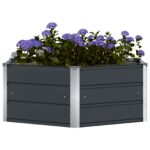 vidaXL Hrantík Antracit 129 x 129 x 45 cm Oceľ – Obrázok 3
