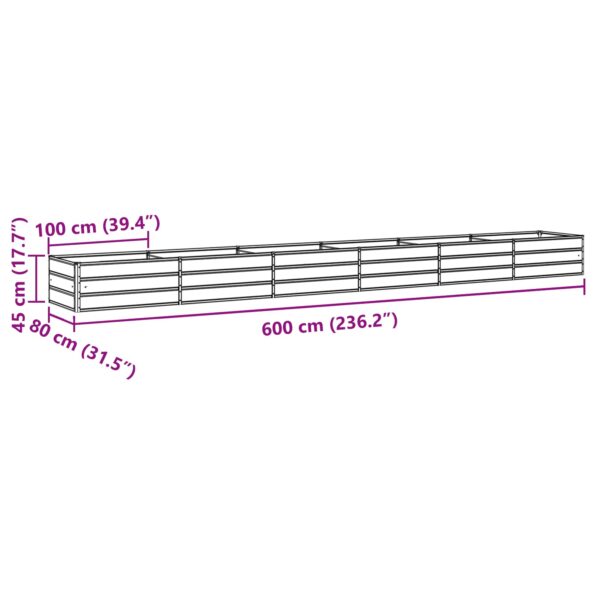 vidaXL Hrantík Antracit 600 x 80 x 45 cm Oceľ – Obrázok 6