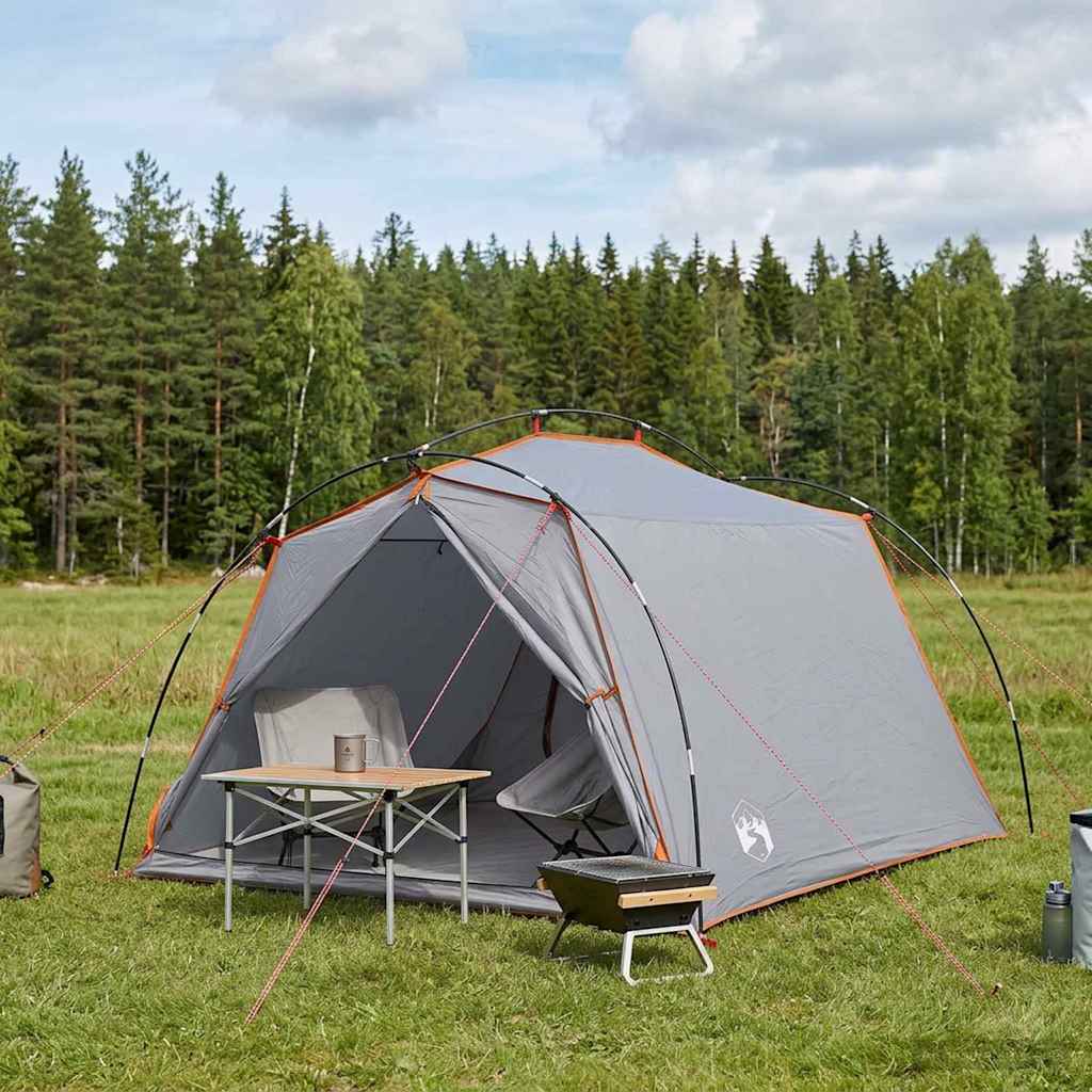 42018570_1.jpg vidaXL Tunelový stan Šedá a oranžová Pre 2 osoby – Obrázok 1