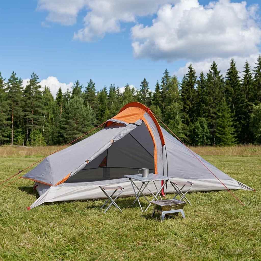42018573_1.jpg vidaXL Stan na batohovanie Šedá a oranžová Pre 4 osoby – Obrázok 1