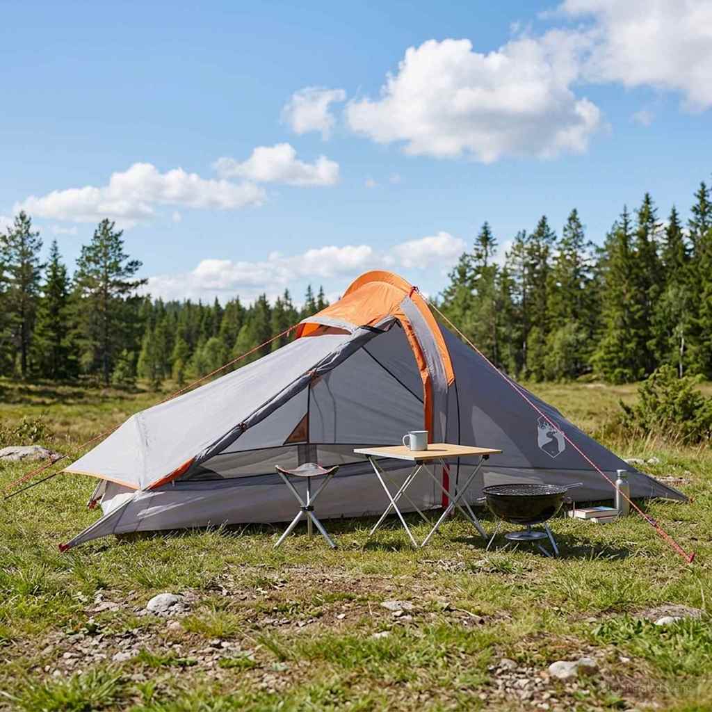 42018576_1.jpg vidaXL Stan na batohovanie Šedá a oranžová Pre 2 osoby – Obrázok 1