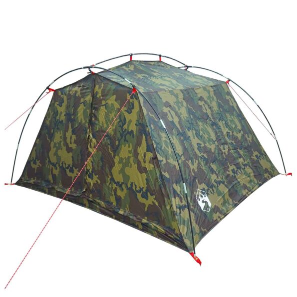 vidaXL Tunelový stan Maskáčová Pre 4 osoby 185T Polyester s PU náterom – Obrázok 3