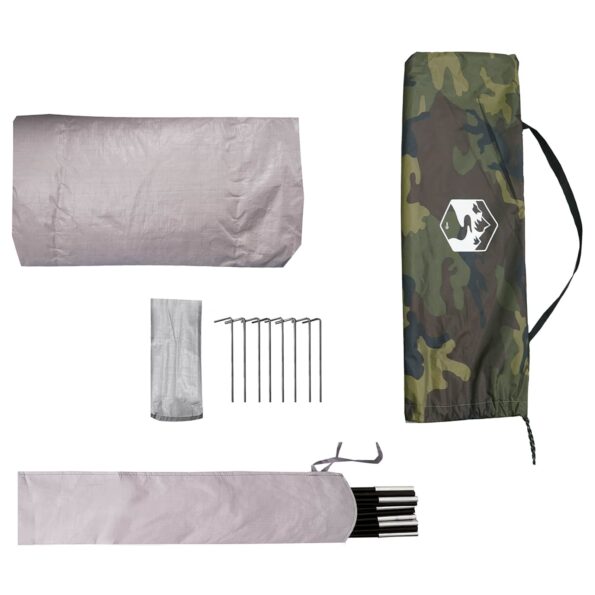 vidaXL Tunelový stan Maskáčová Pre 4 osoby 185T Polyester s PU náterom – Obrázok 9