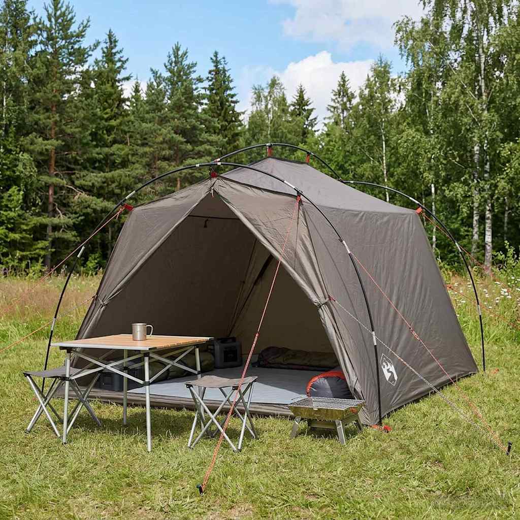 42019363_1.jpg vidaXL Tunelový stan Hnedá a šedá Pre 2 osoby – Obrázok 1
